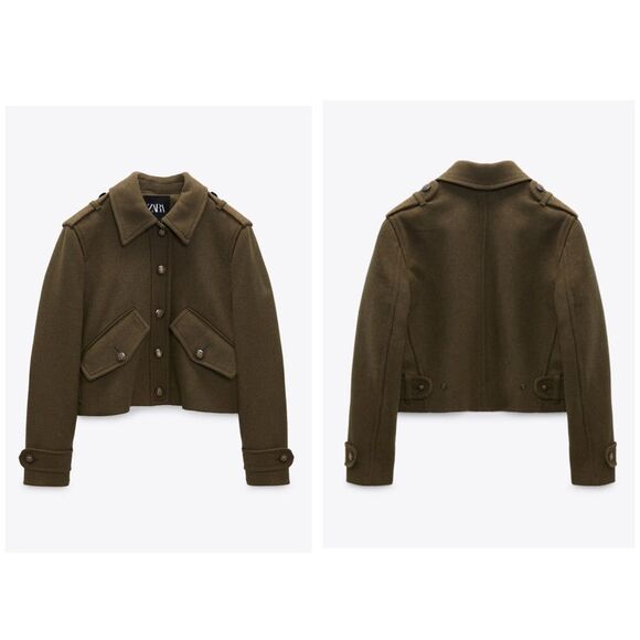 Zara fabric blend crop jacket - Picture 3 of 7